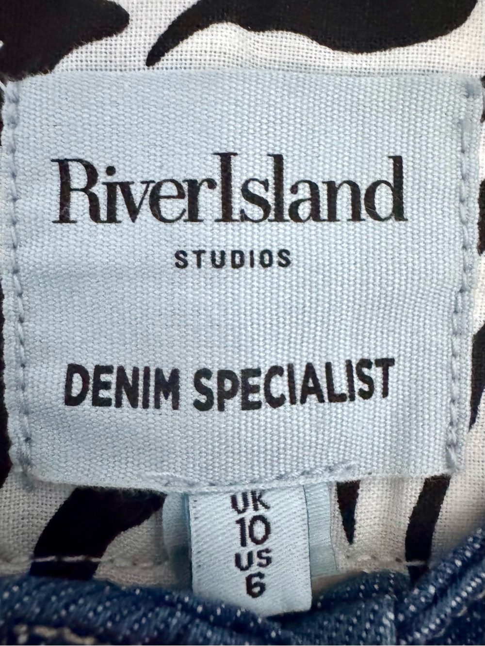 River Island Denim Button-Front Mini Dress Dark Wash Mod Style Size 6 - Picture 5 of 13